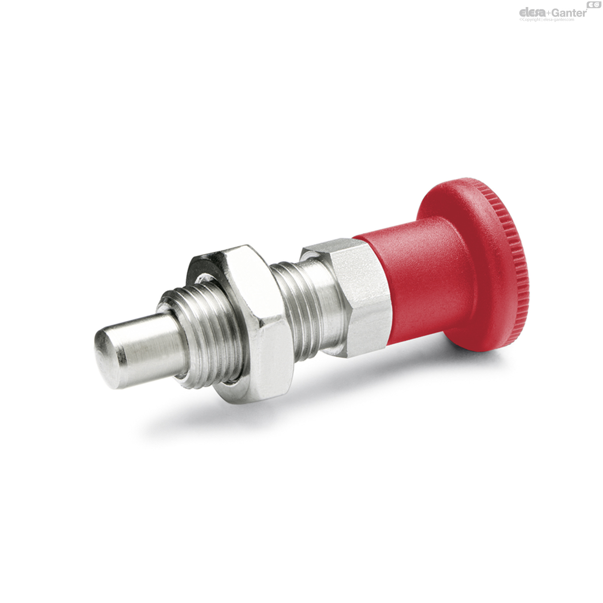 Stainless Steel, with red knob