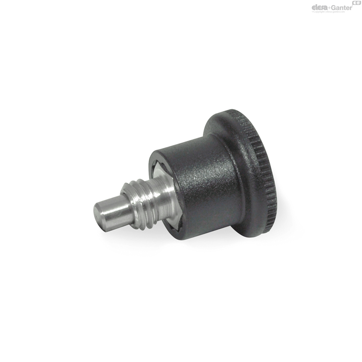 Mini indexing plungers, Stainless Steel / Plastic knob