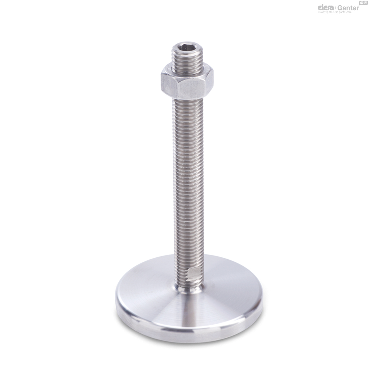 With / without nut, hex socket at the top and wrench flat at the bottom