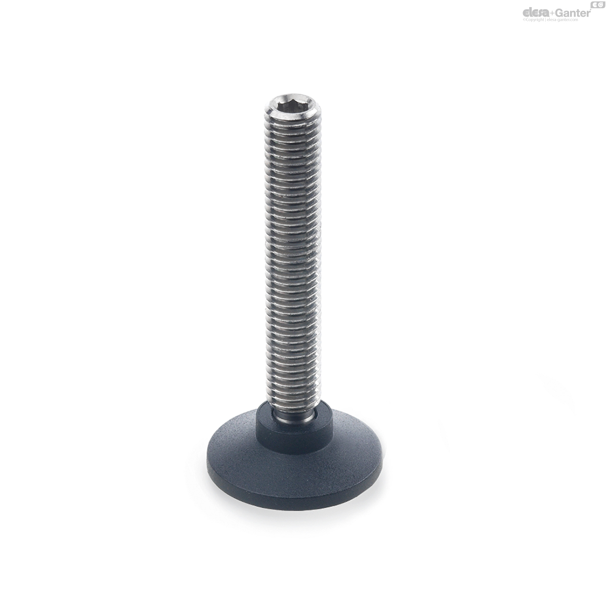 Threaded Stud Stainless Steel, Thrust Pad Plastic