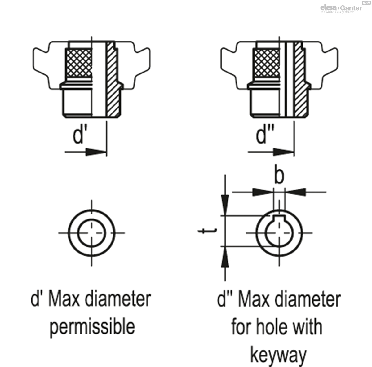 Without handle, drilled hub