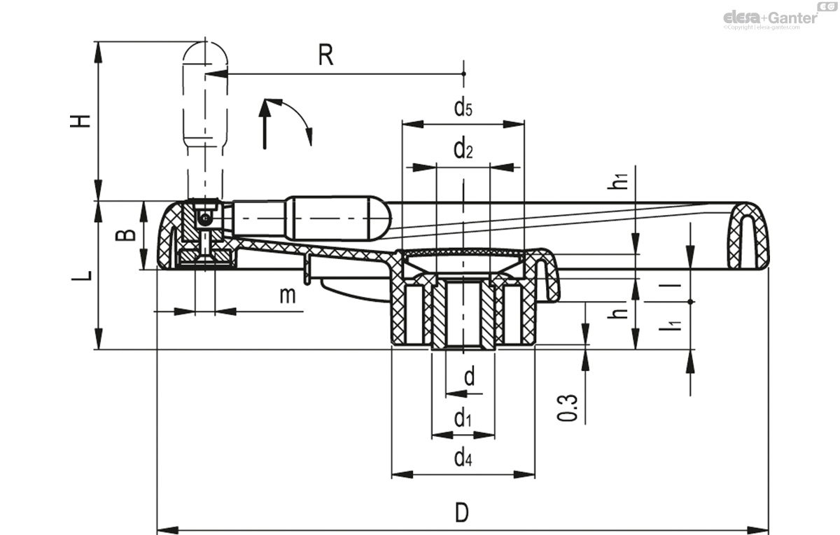 Fold-away handle