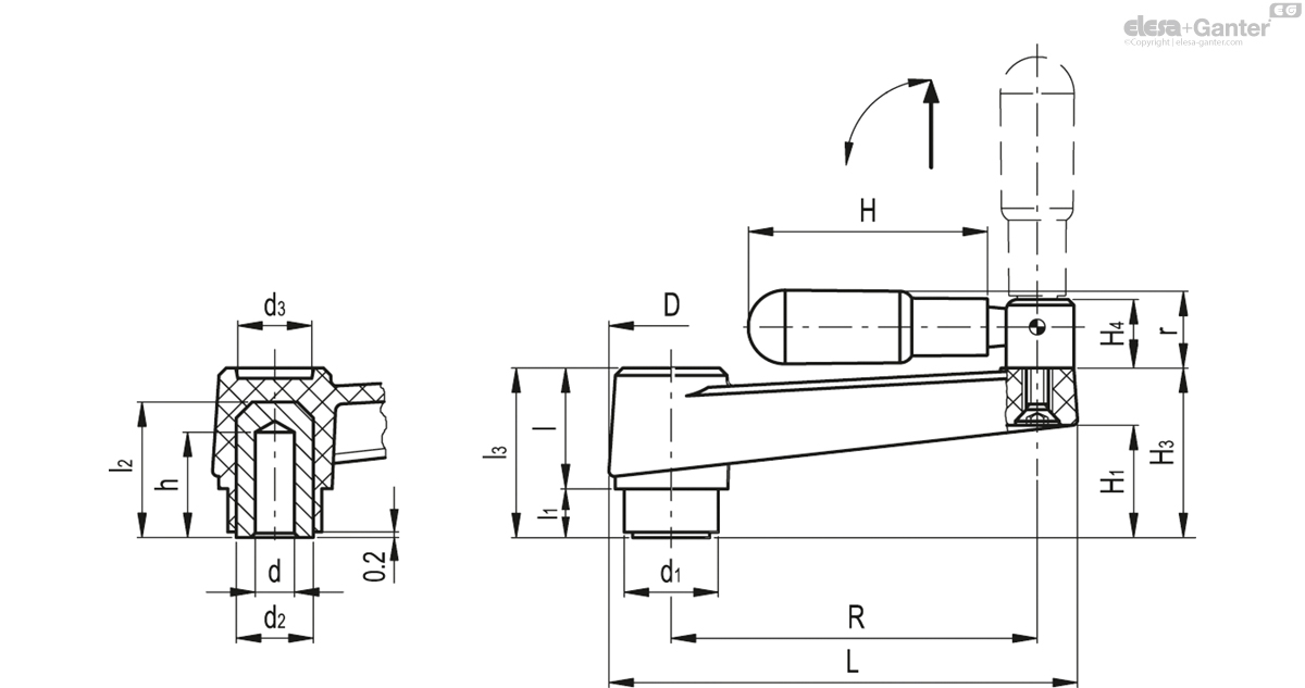 Fold-away handle
