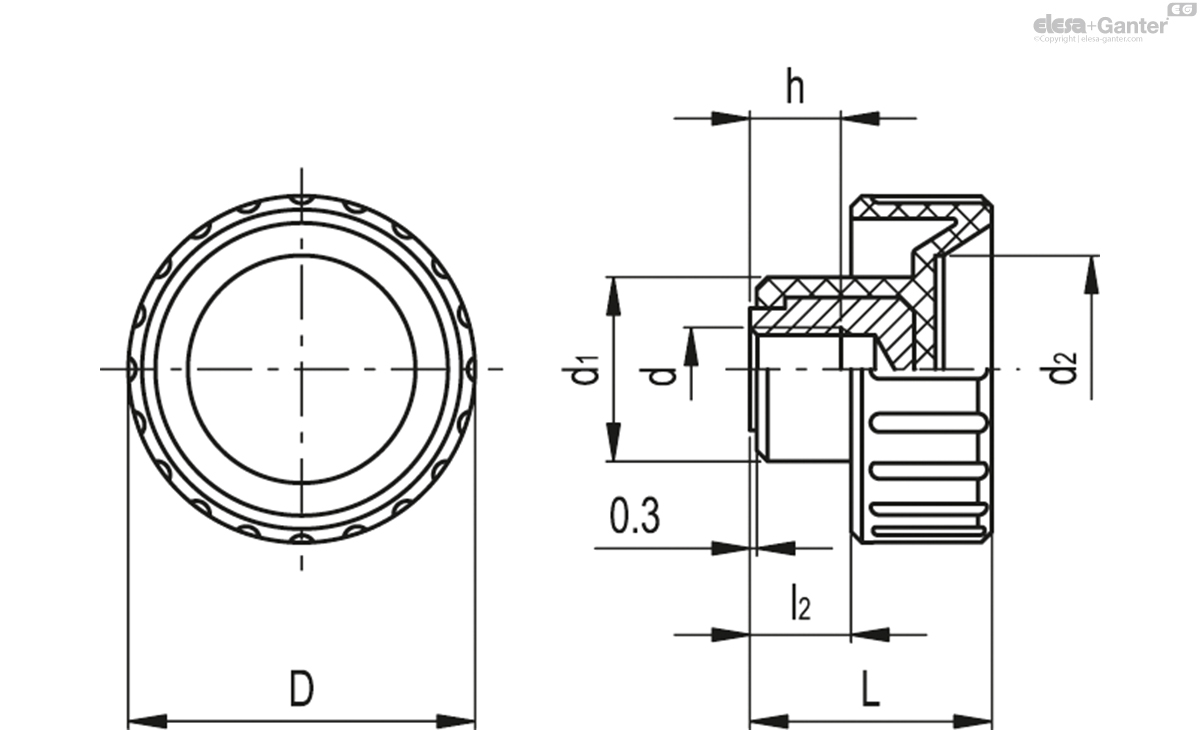 Brass boss, threaded blind hole