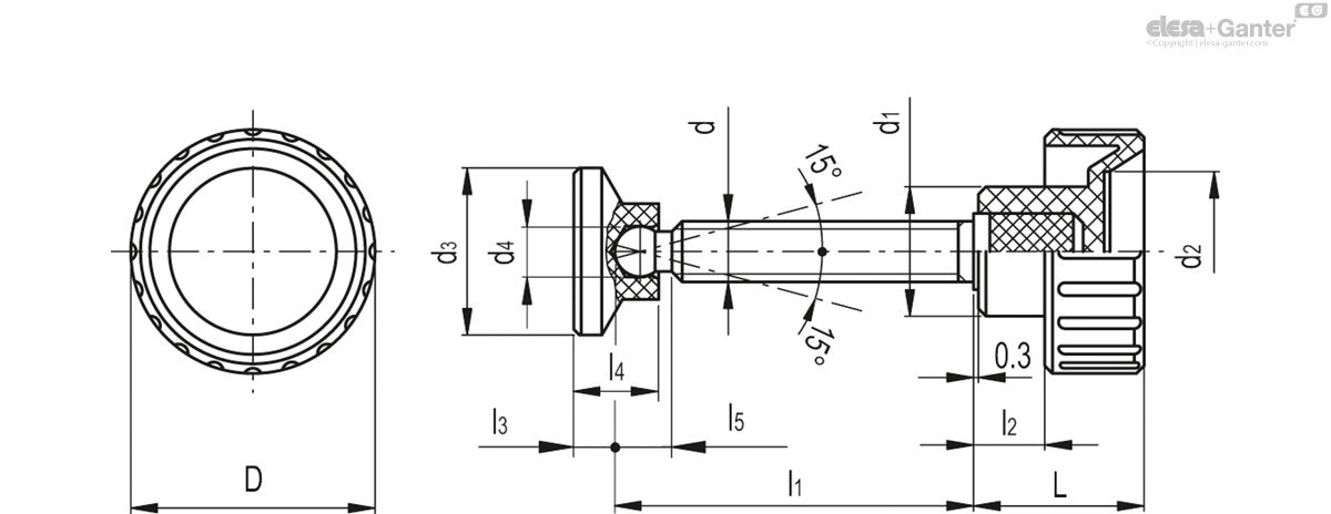 Fluted knobs with locking thrust pad