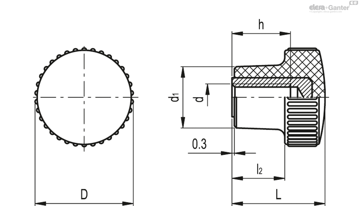 Knurled knobs
