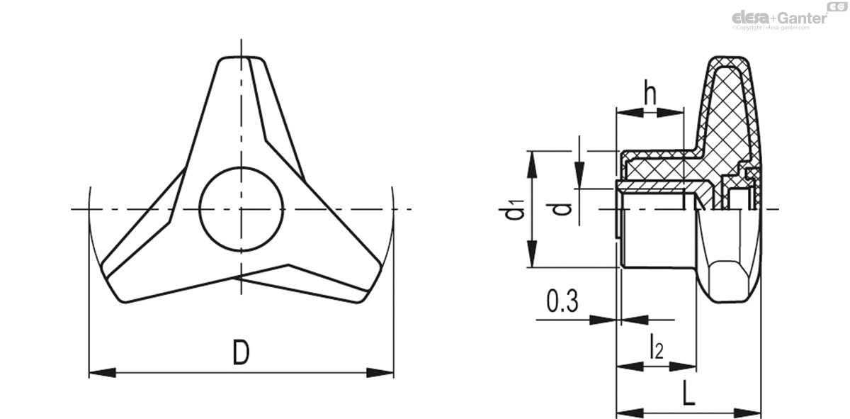 Stainless steel boss, threaded blind hole