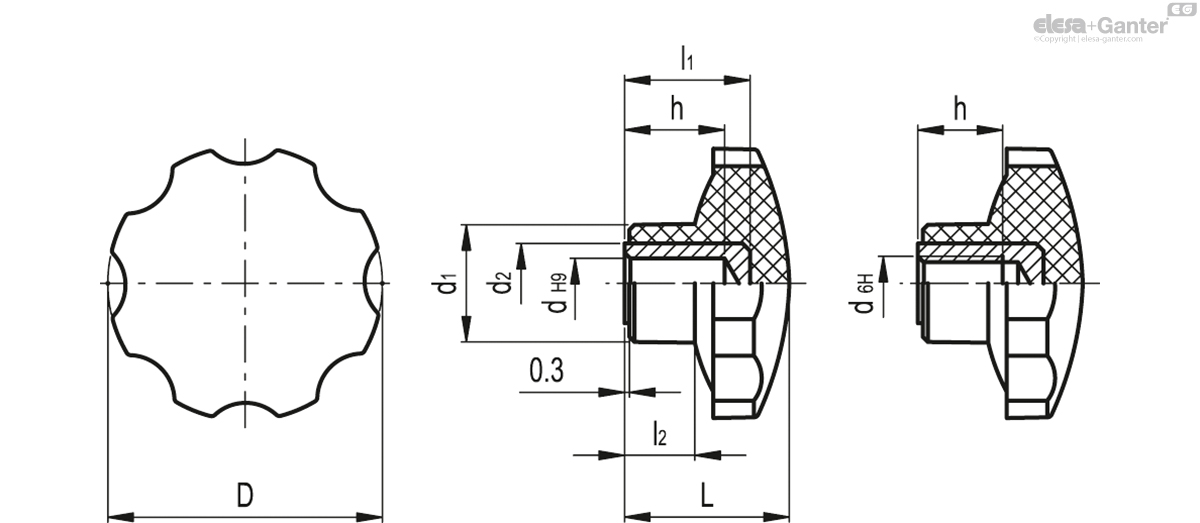 Brass boss, plain or threaded hole