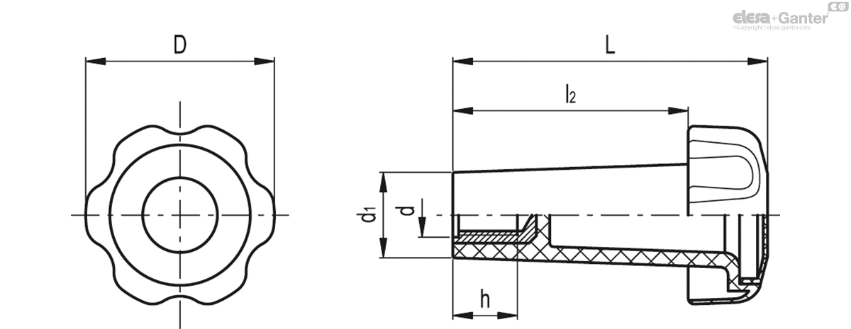 Brass boss, threaded hole