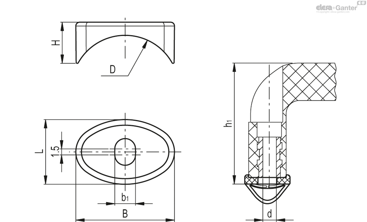 Adapters voor montage op buizen van M.643-FM handgrepen