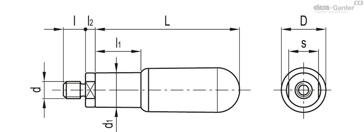 Zinc-plated pin and locking nut