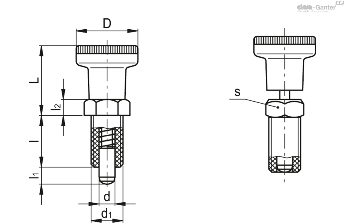 Without locking nut