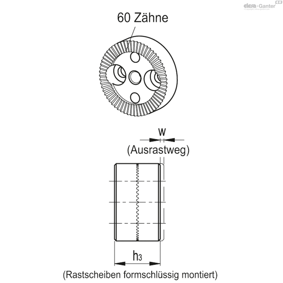 Rückseitige Montage, Bohrung, Edelstahl-Sechskantmuttern