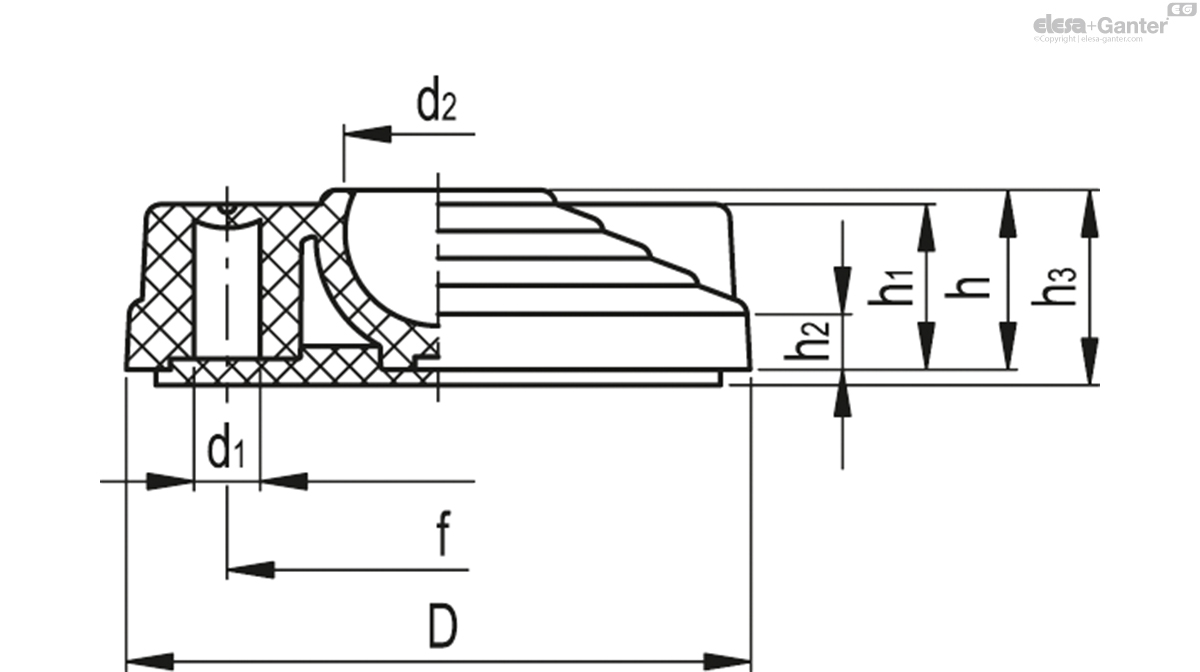 Base for ground mounting, with no-slip disk