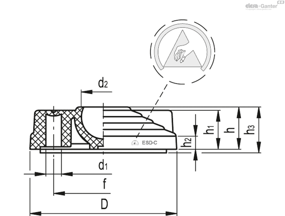 Base for ground mounting, without no-slip disk