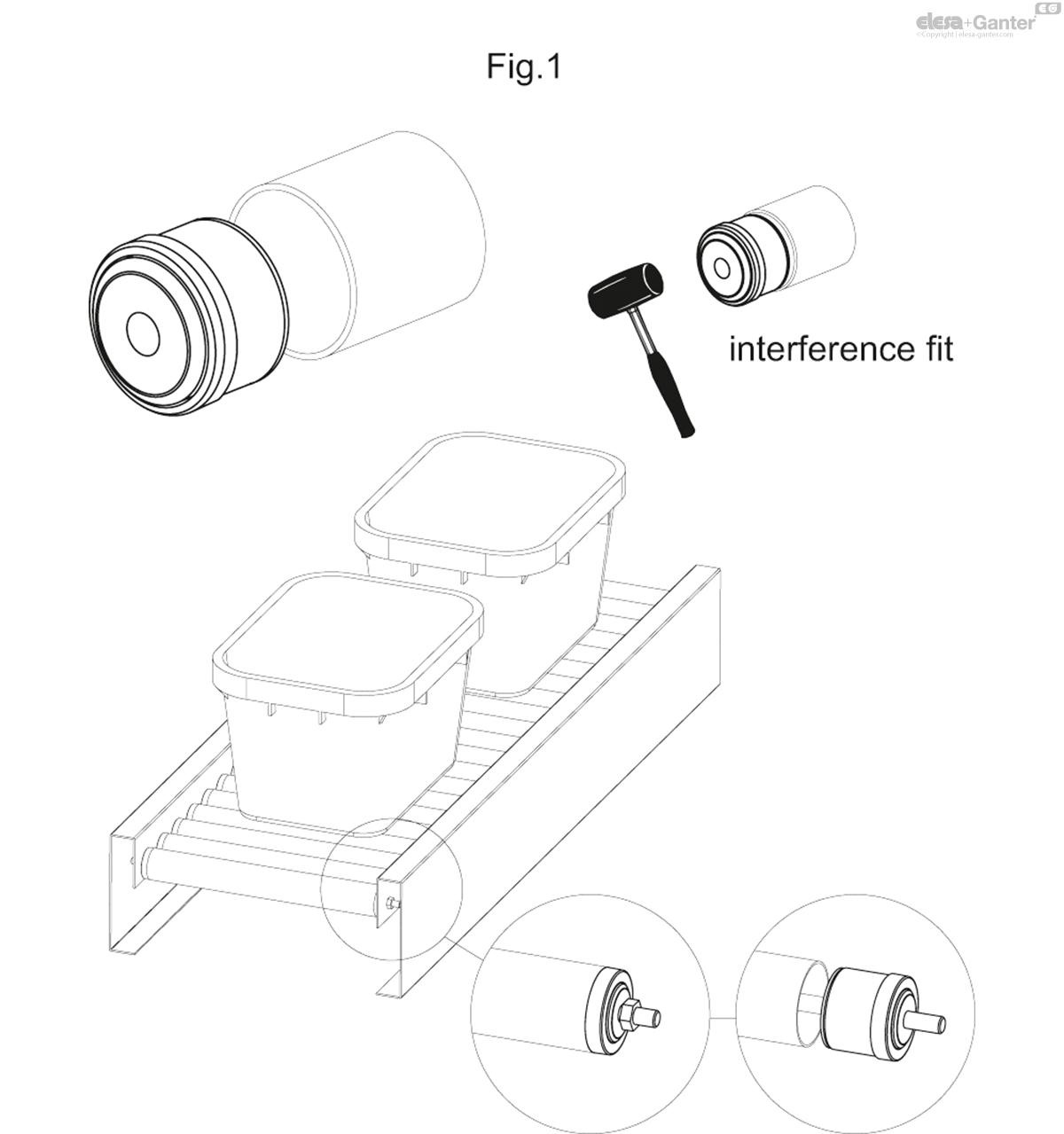 Bearing support for rollers