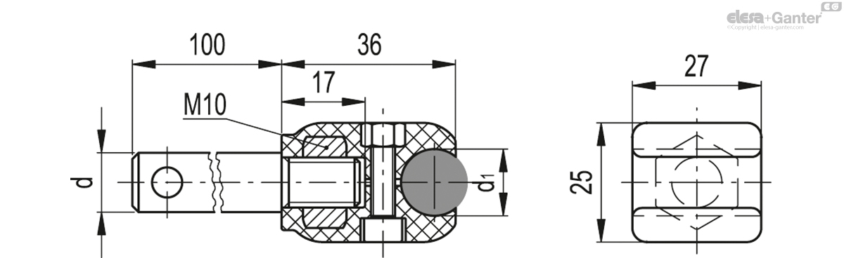 For round guides, with pin