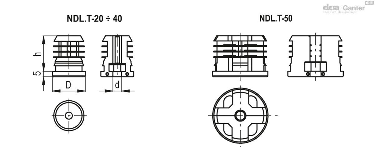 End-caps for round tubes
