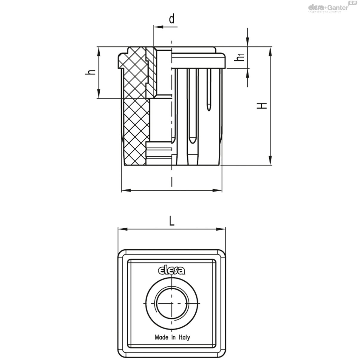 Square end-caps for tubes