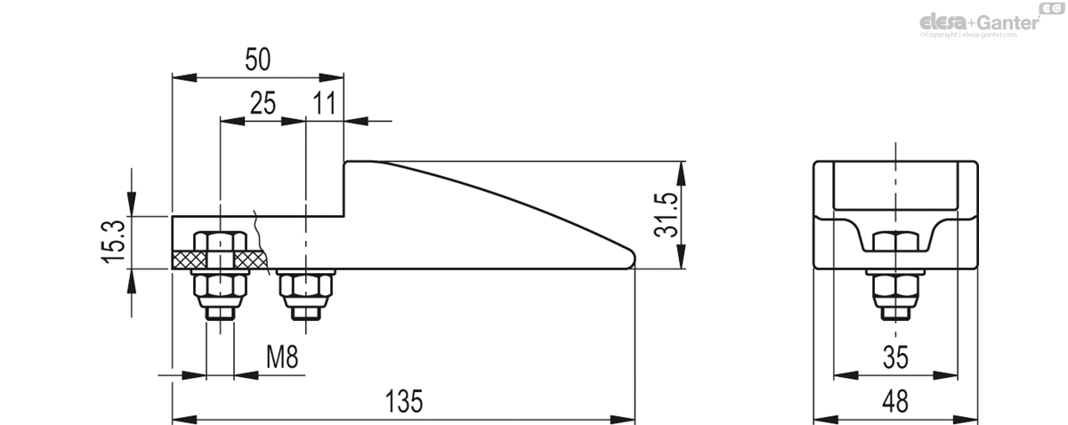 Separation block for GLA-1 side guides