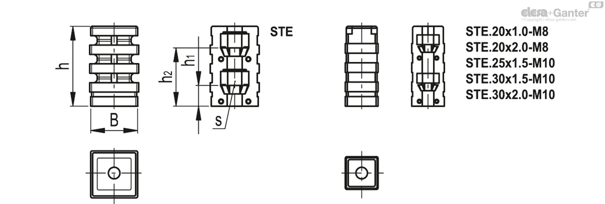Square tube expander connectors