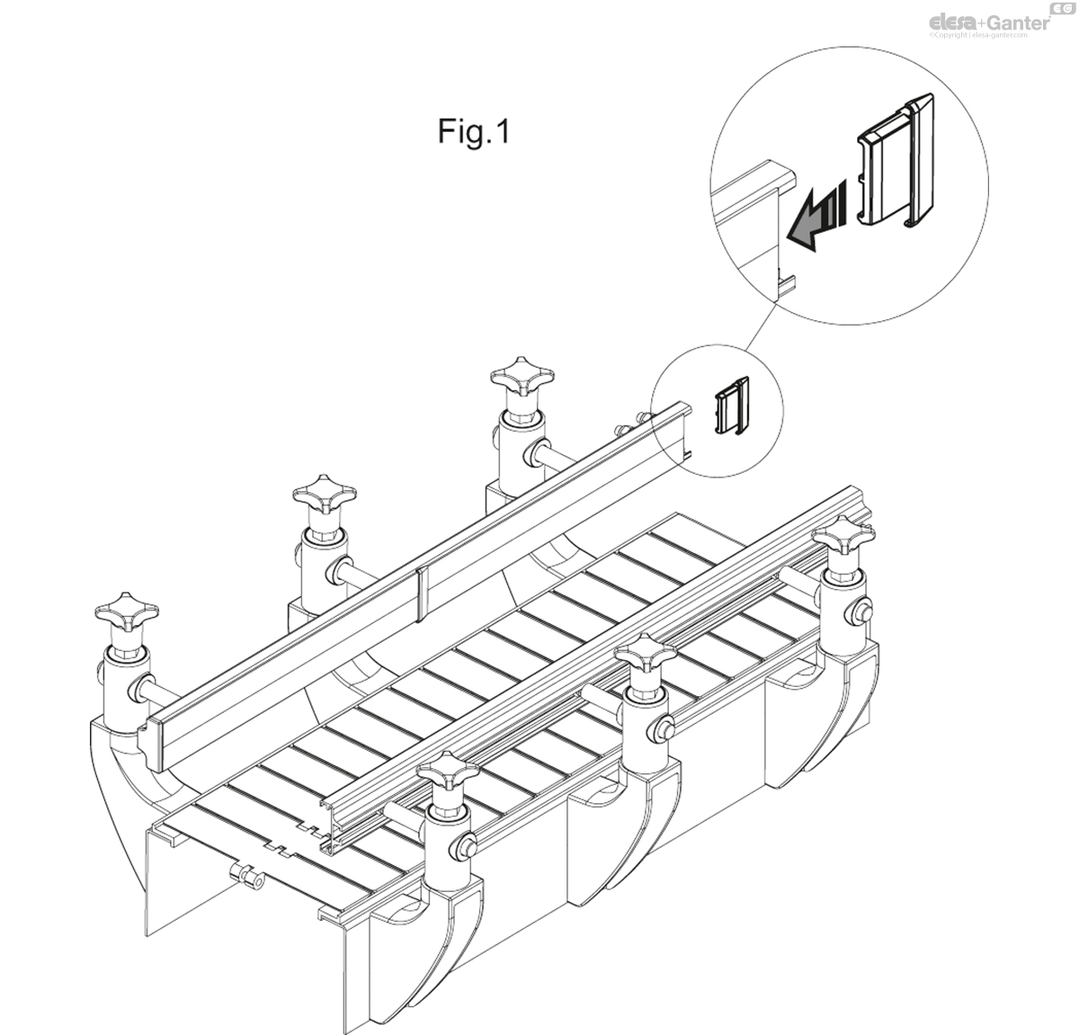 End brackets for side guides