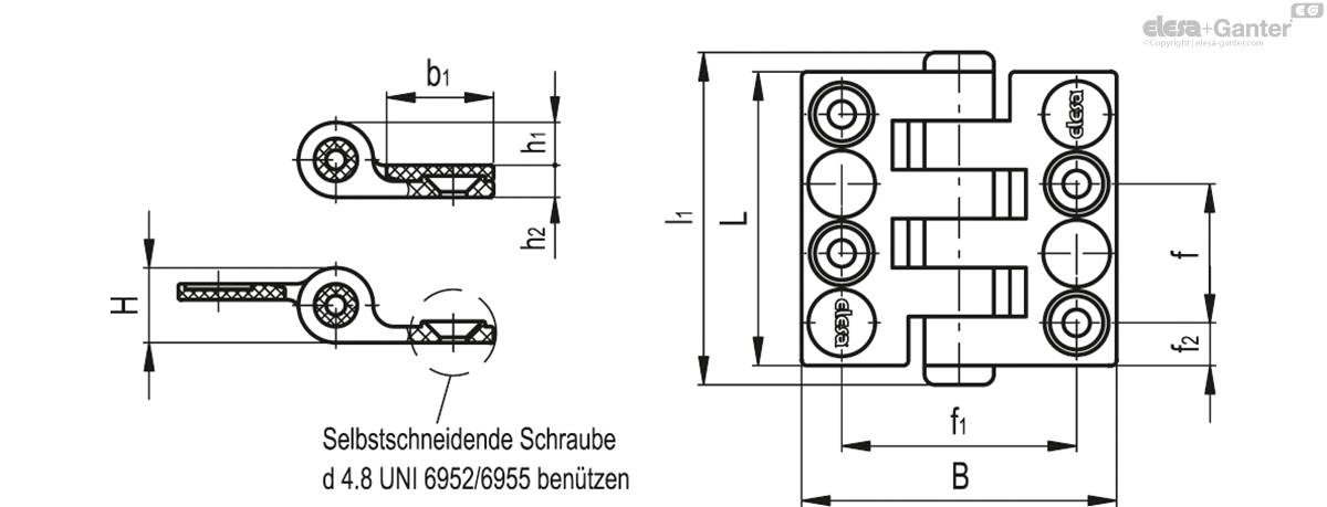 Scharniere schmal