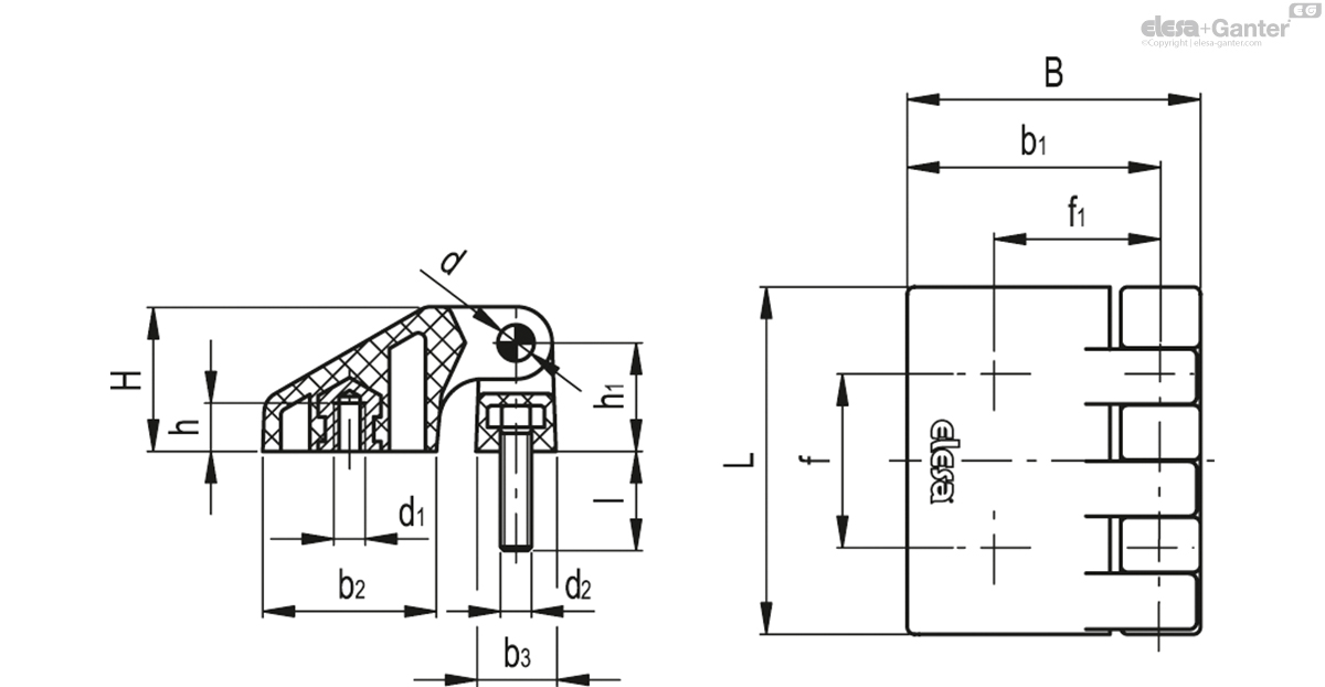 Bosses with threaded hole and threaded studs