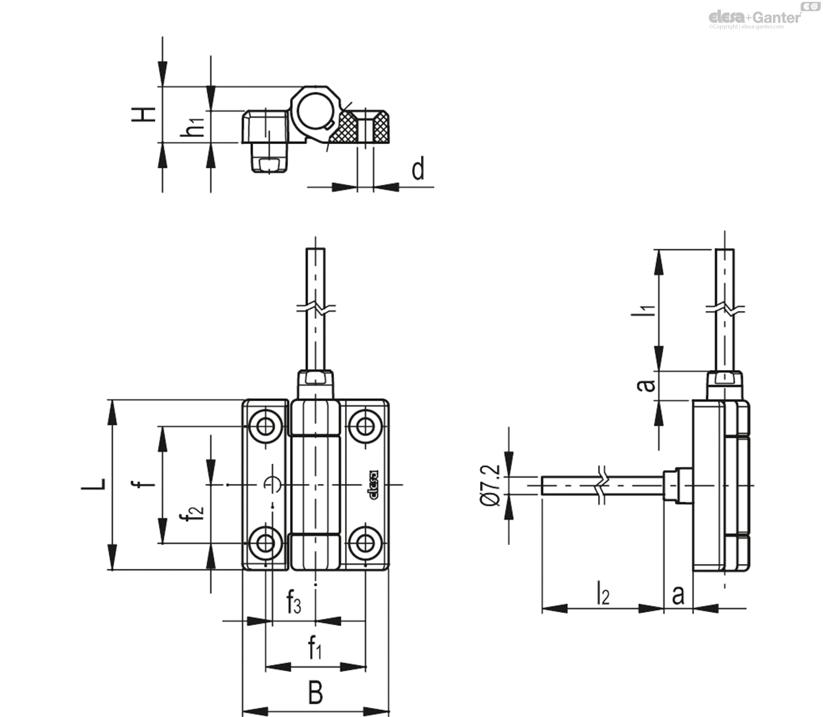Pass-through holes for countersunk screws, top output cable 3.5 m, rear output cable 1.5 m
