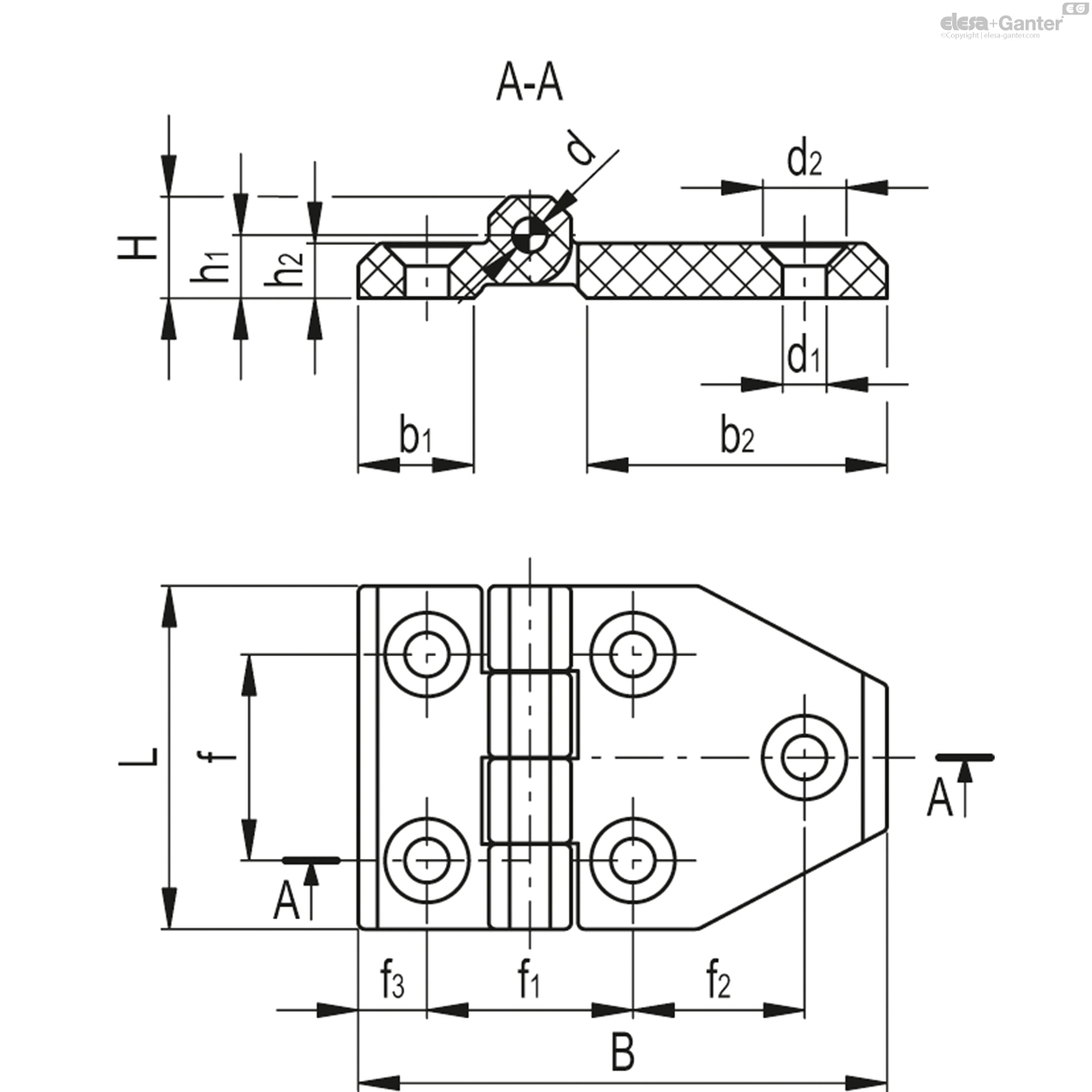 horizontal erweitert, spitzgeschnitten