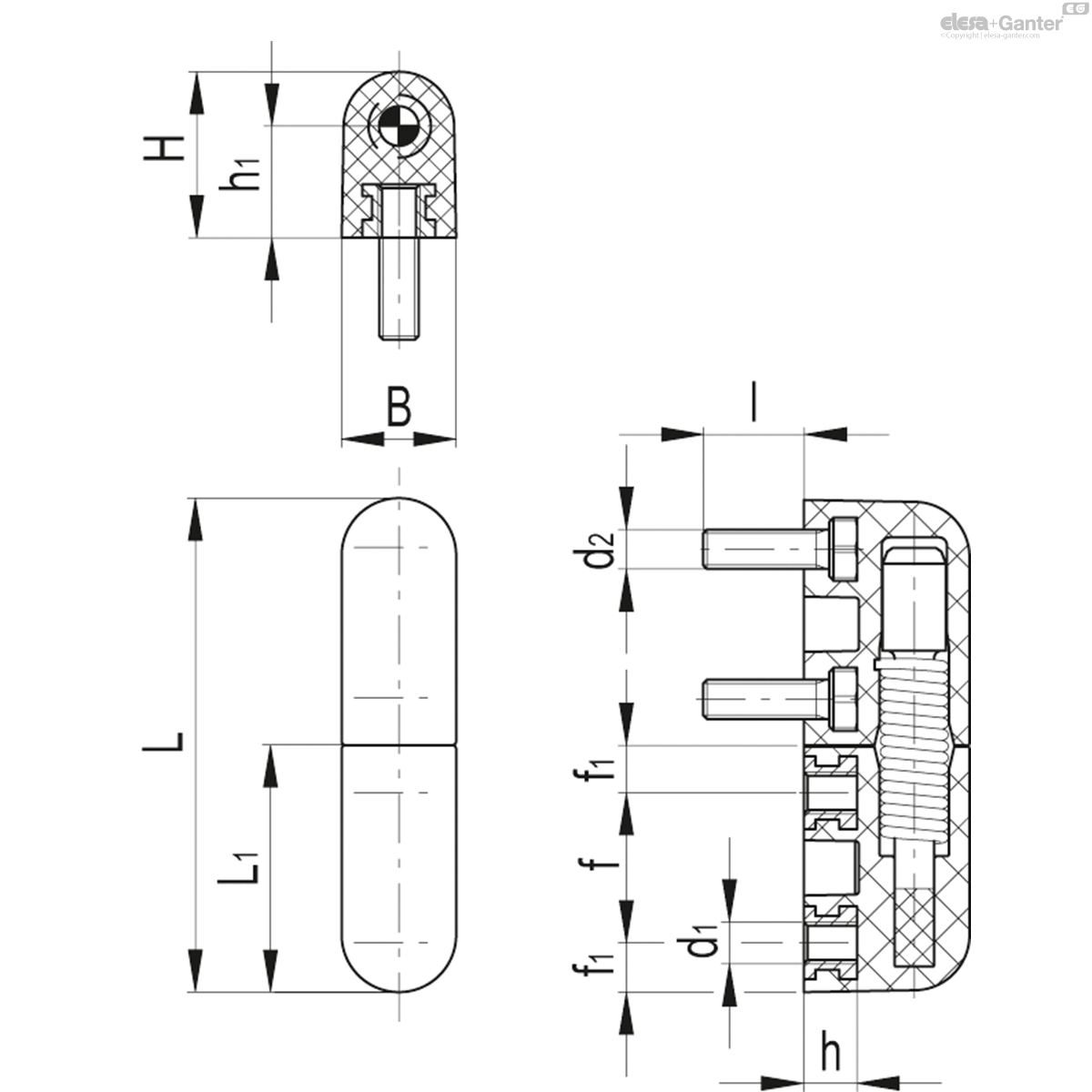 Bosses with threaded hole and threaded studs