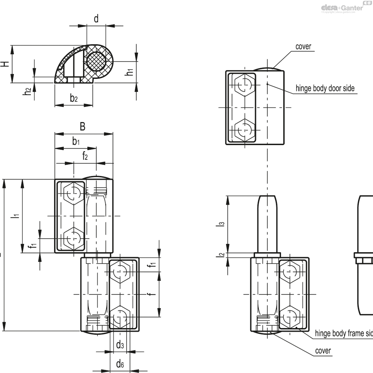 Offset afneembaar scharnier