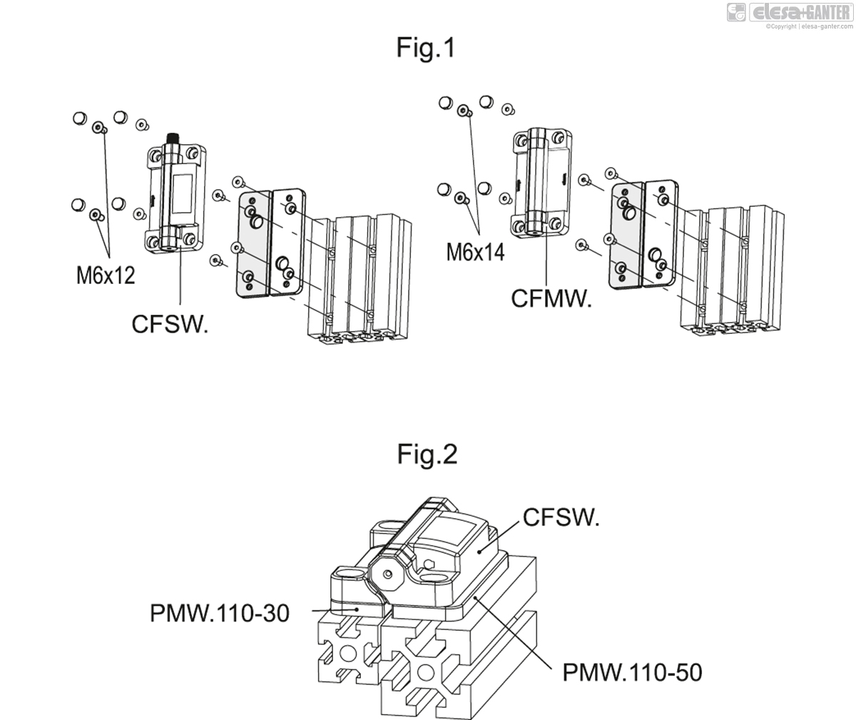 CFSW. and CFMW. assembly kit for profiles