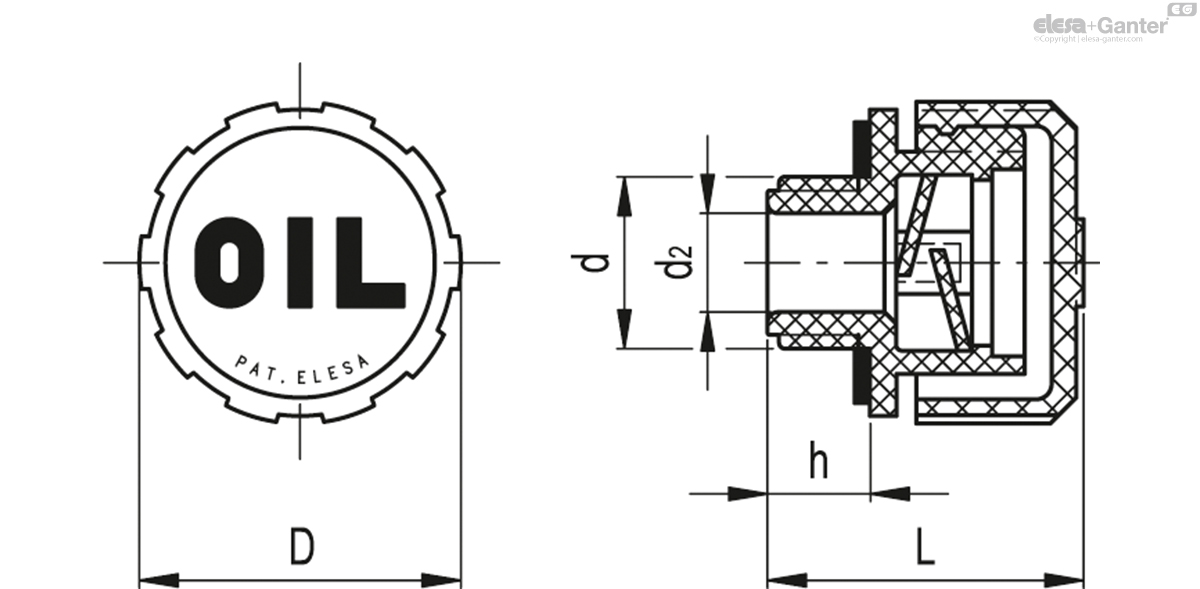 Ohne Luftfilter, Markierung 'OIL'