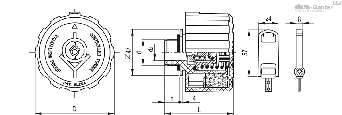 Avec clé rabattable.