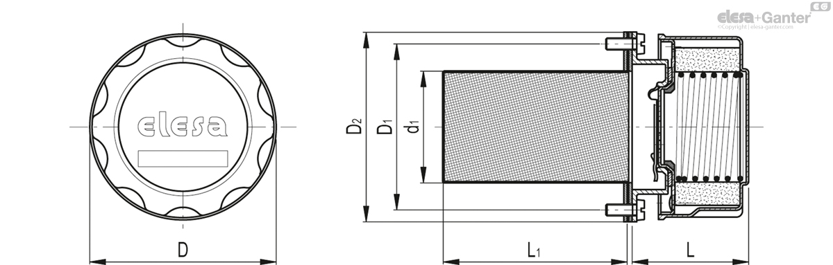 Air filtration 10 µ, steel basket