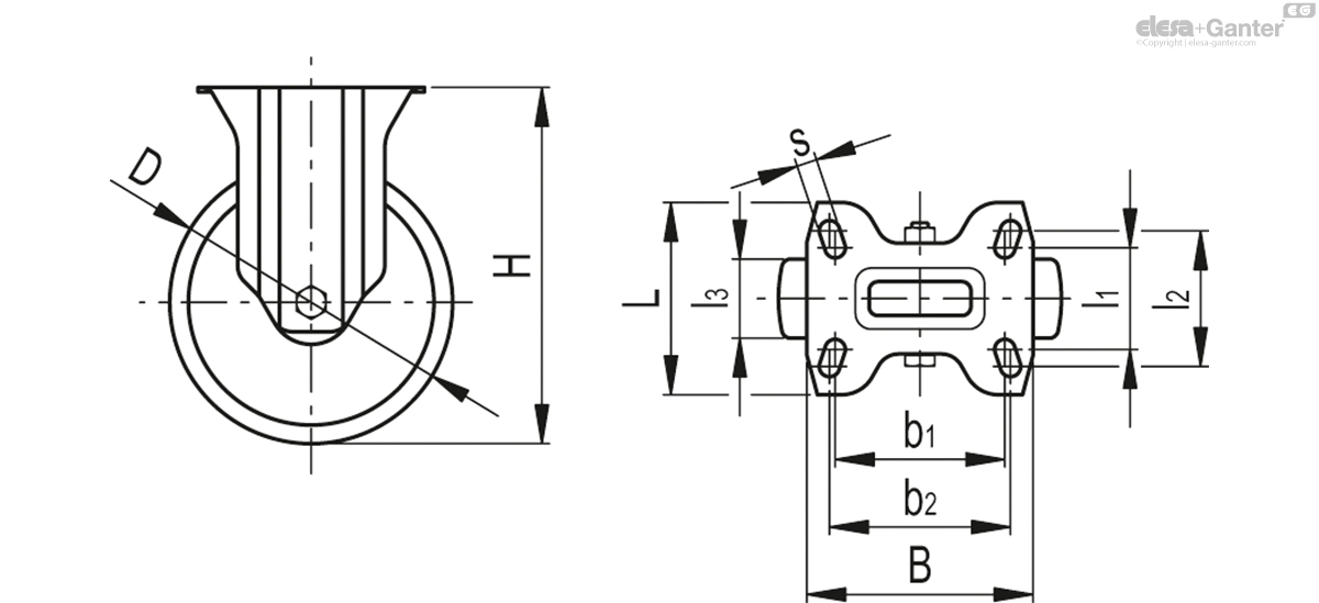 Fixed plate bracket, without brake