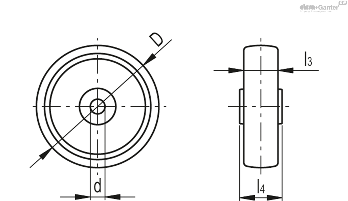 Hub with pass-through hole
