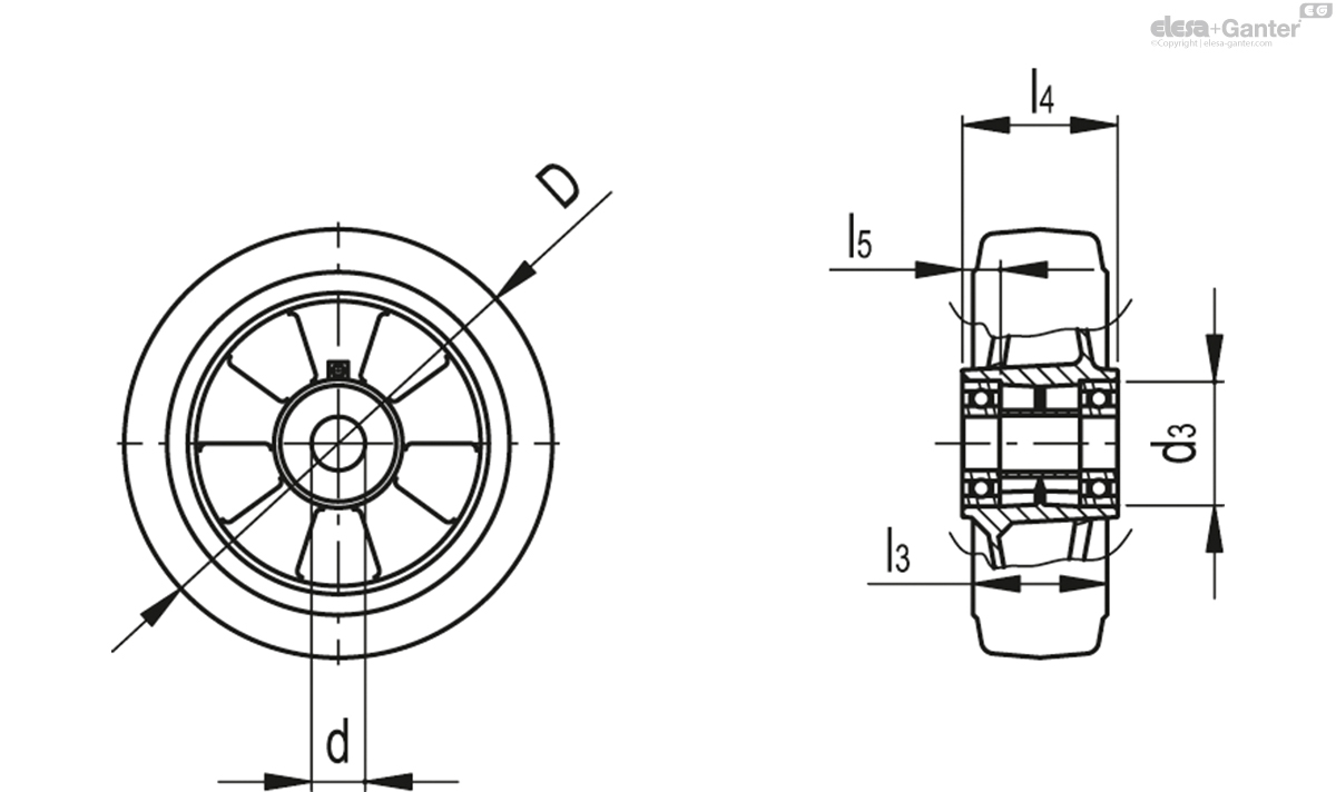 Elastic rubber wheels