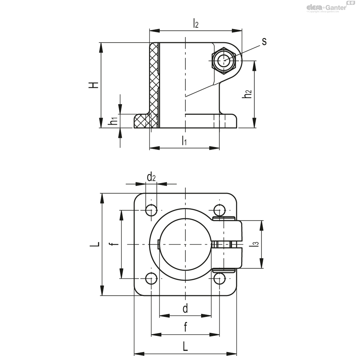 Connecting clamps with mounting base