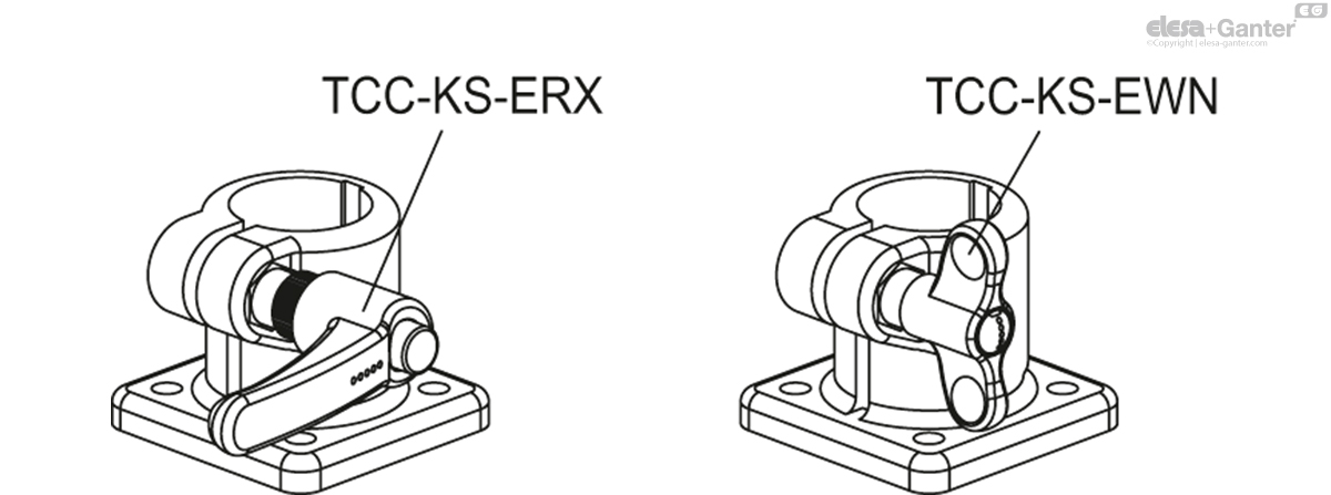 Connecting clamps with mounting base