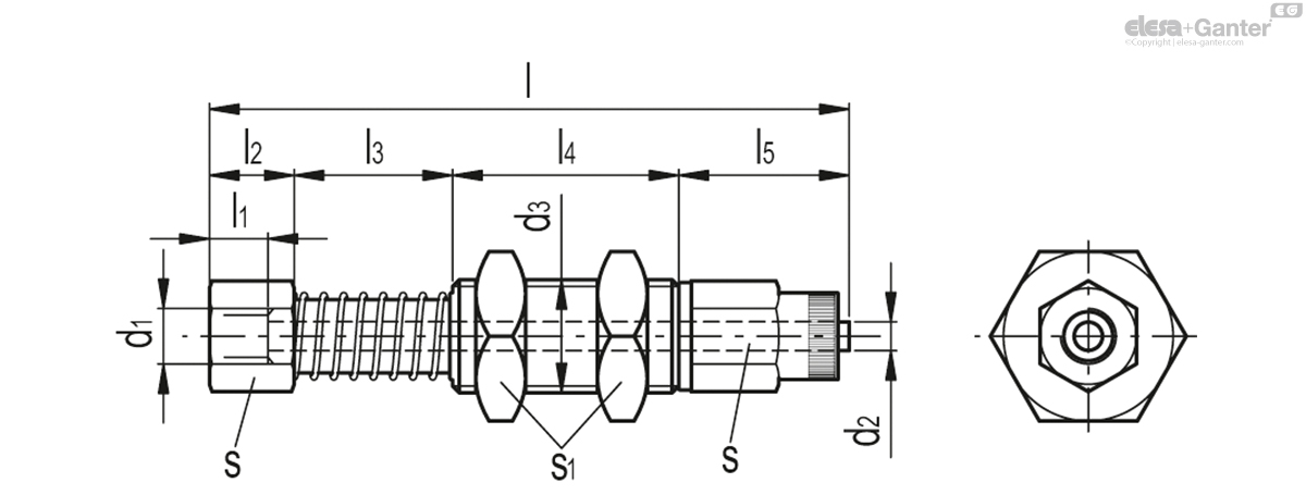 Female threaded connection and straight quick fitting