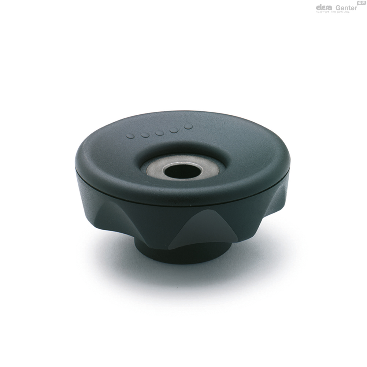 Black-oxide steel boss, plain pass-through hole
