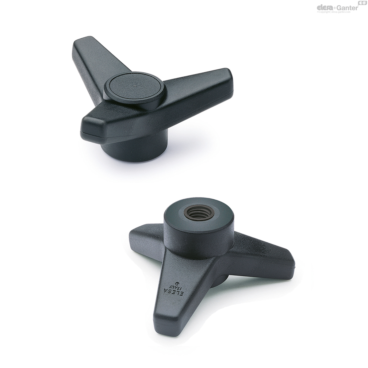 Black-oxide steel boss, plain blind hole