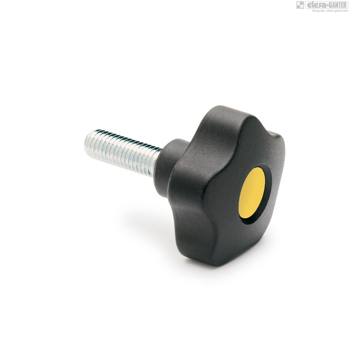 Zinc-plated steel threaded stud, with cap