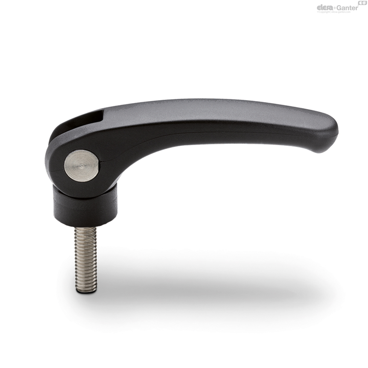 Without adjustable ring-nut, rotating pin with AISI 303 stainless steel threaded stud