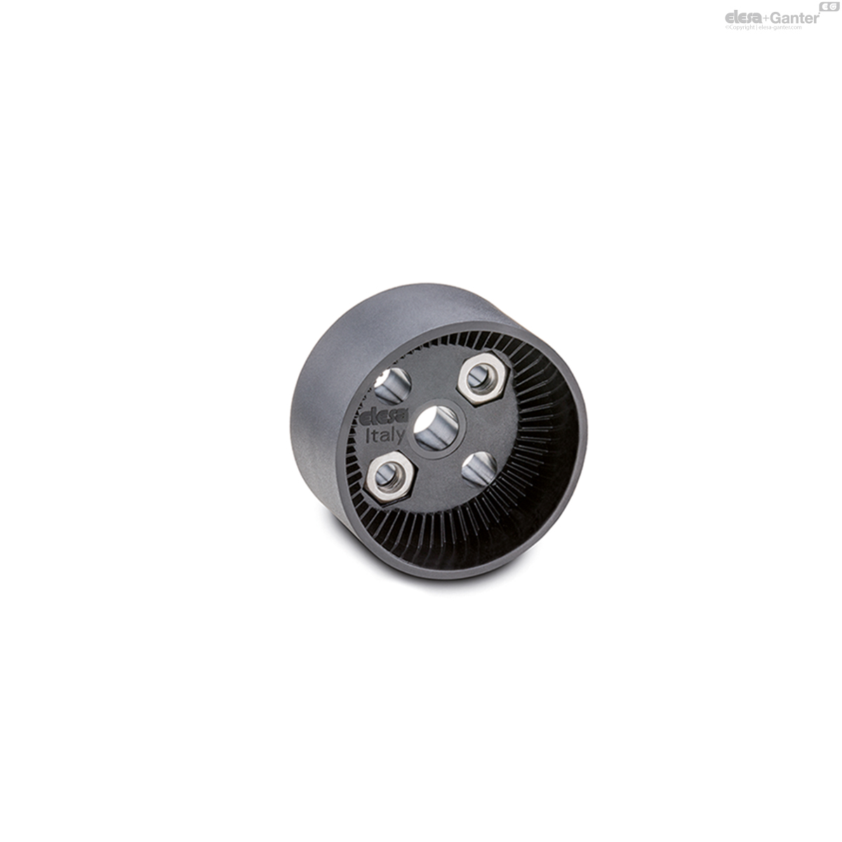Integral with case, back mounting, pass-through holes, stainless steel hexagonal nuts