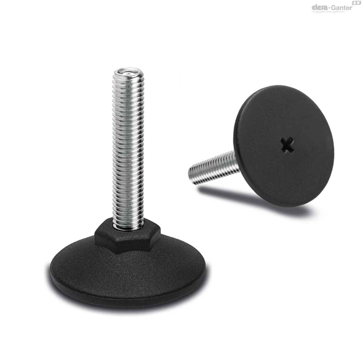 Levelling elements, fixed stem