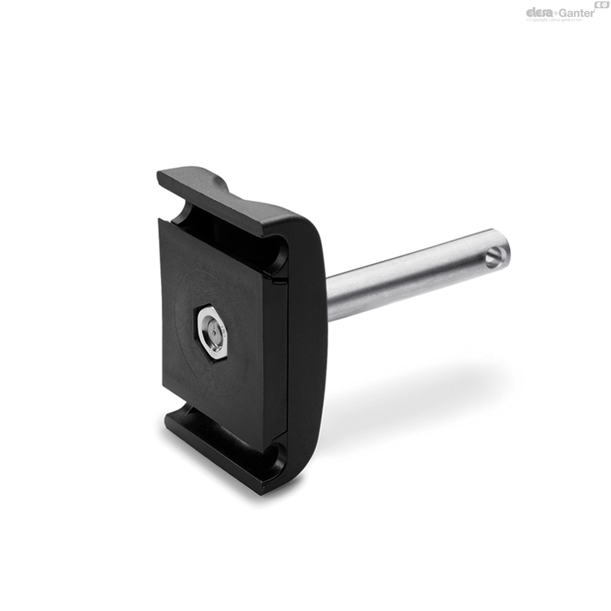 For round guides, with pin and nut