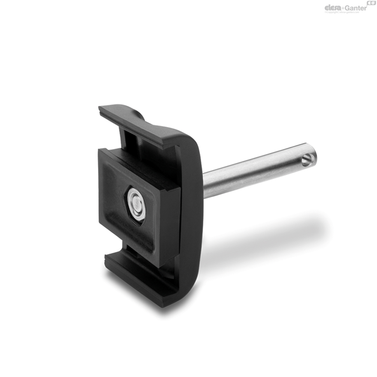 For rectangular guides, with pin and nut